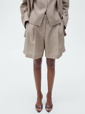 MNG STRIPED SUIT BERMUDA SHORTS